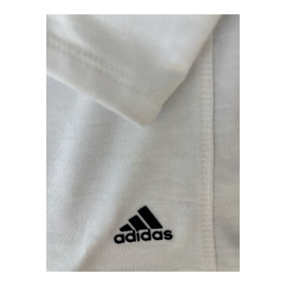 ADIDAS long sleeve quarter zip lightweight Golf top.White with black stripe sz L - Picture 4 of 6
